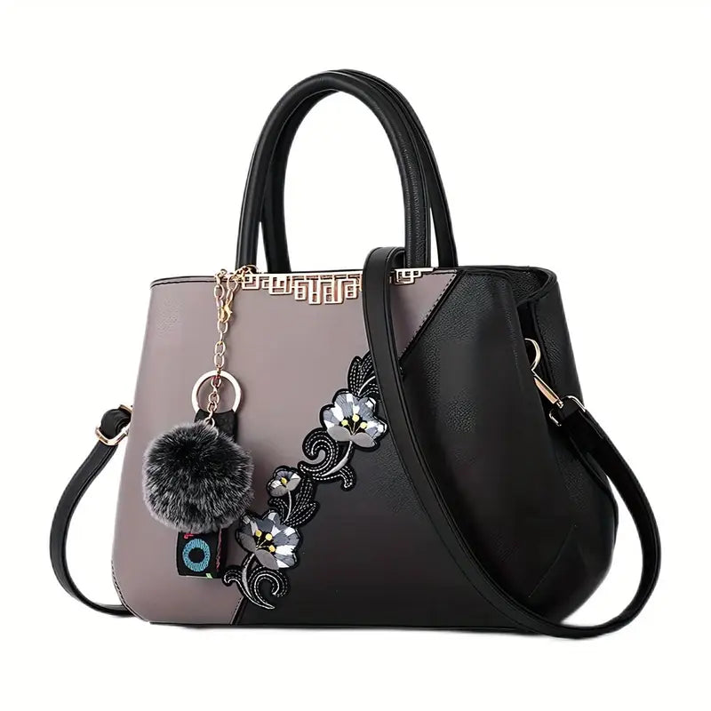 Embroidered Elegance: Women's Classic Top Handle Crossbody Shoulder Bag – Chic & Timeless Shopper